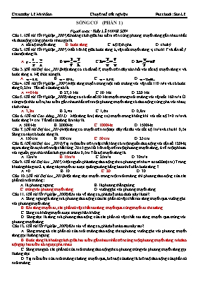Câu hỏi trắc nghiệm về Sóng âm Vật lí lớp 12 (Có đáp án) - Lê Minh Sơn